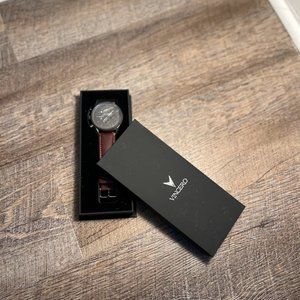 Men's Vincero Watch - Walnut Leather, Gunmetal Face